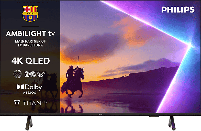 REACONDICIONADO Seminuevo Muy bueno TV QLED 43" - Philips Ambilight 43PUS8510/12, UHD 4K, Titan OS, Smart TV, Pixel Precise UHD, Dolby Atmos, Negro