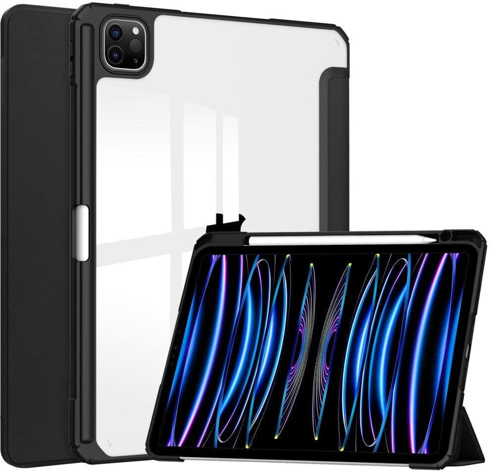 EIDERWOOD iPad Pro 11" (2025 / 2024) Hybrid Cover m. Pen Holder - Sort & Gennemsigtig