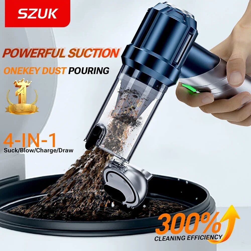 SZUK Car Vacuum Cleaner Powerful Foldable Portable Handheld Mini Vacuum Cleaner Wireless Strong Suction Cleaning Machine
