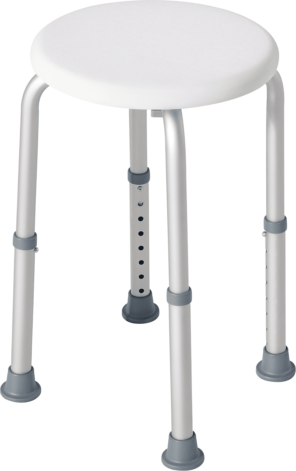 Homcom Sgabello bagno, Sgabello doccia regolabile in altezza Sgabello antiscivolo, bianco Aosom
