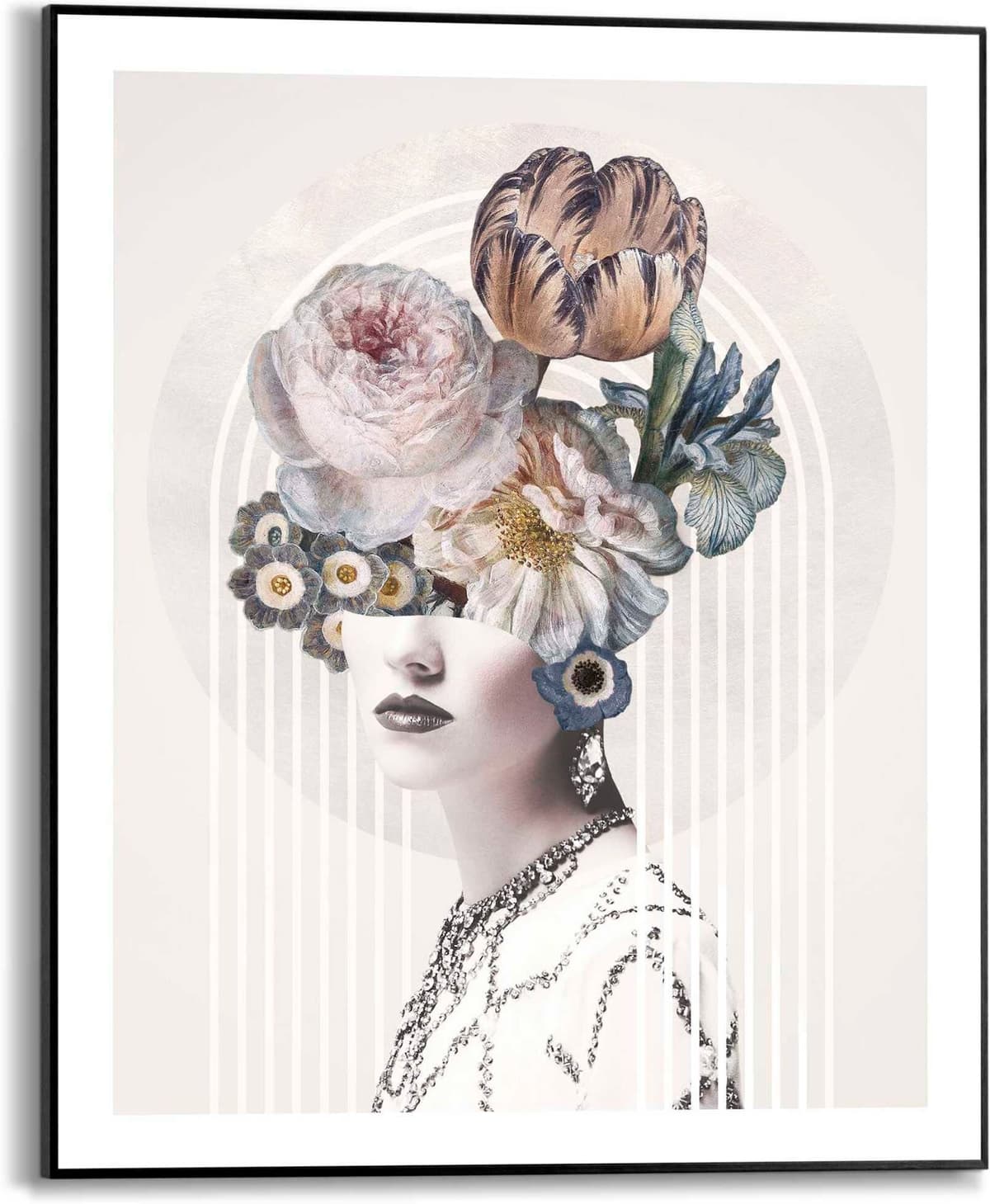 Reinders! Poster REINDERS "Frau in Graphic", beige (farbe bild(er): beige), B:40cm H:50cm T:1,6cm, MDF, Bilder, Poster