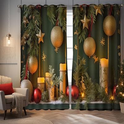 LightInthebox Blackout Curtain Drapes Farmhouse Grommet/Eyelet Barn Wood Door Curtain Panels For Living Room Bedroom Door Kitchen Window Treatments Thermal Insulated Room Darkening