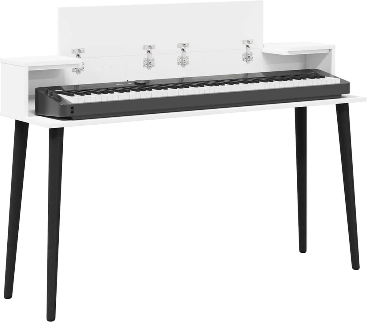 vidaXL Bureau de studio Blanc 130 x 36 x 19,5 cm Bois d'ingénierie
