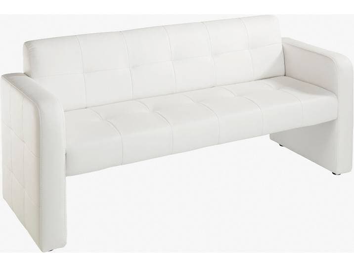 Sitzbank EXXPO - SOFA FASHION Barista Küchensofa, kompakte Stellmaße, Sitzhöhe 49cm , weiß (altweiß), B:182cm H:82cm T:68cm, Carabu (50%Polyester, 35%Polyacryl, 15%Polyamid), Sitzbänke, Sitzbank, mit Rückenlehne