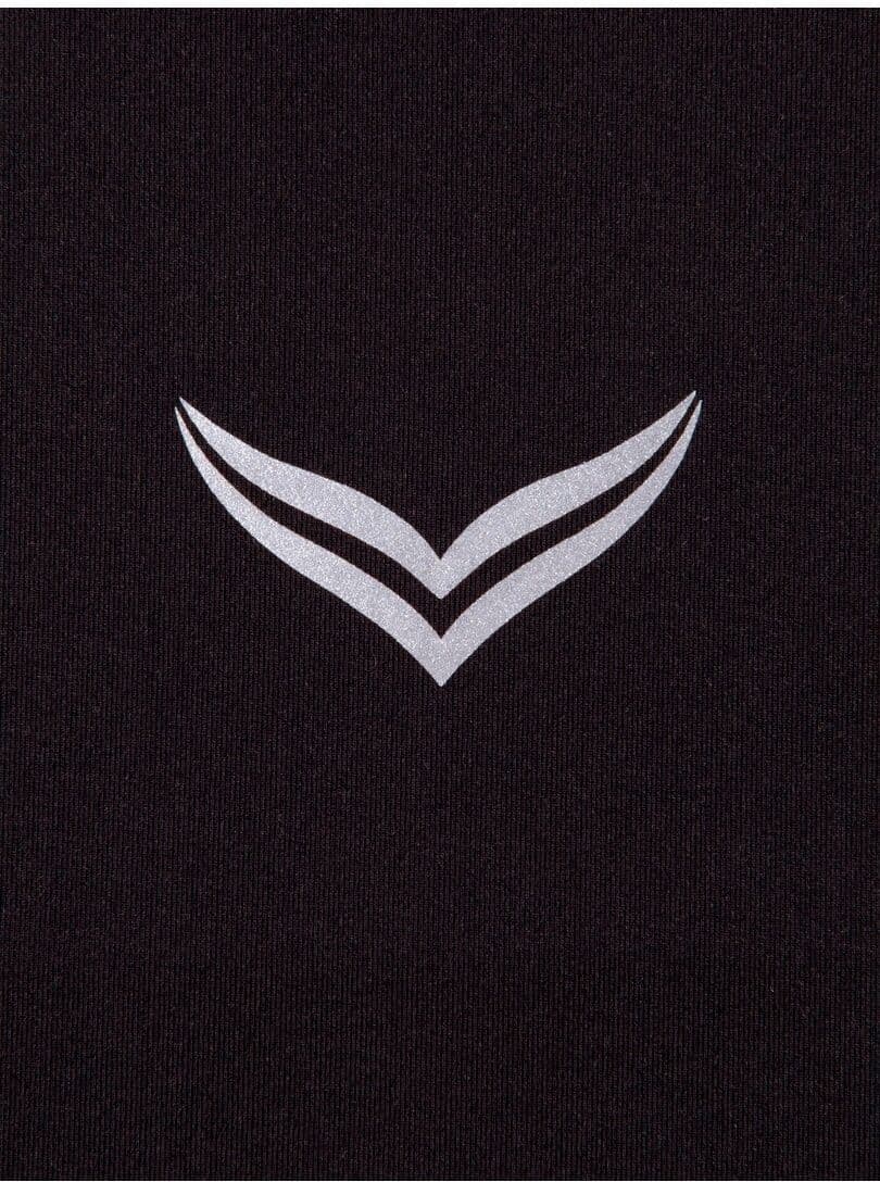 Strickmütze TRIGEMA "TRIGEMA Mütze mit reflektierendem Logo", Damen, schwarz, 92% Polyester, 8% Elasthan, Basic, Mützen Strickmütze