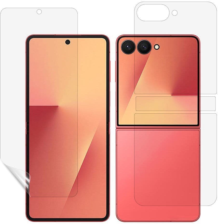 INCOVER Samsung Galaxy Z Flip8 Skærmbeskyttelsesfilmssæt - 4 Dele - Gennemsigtig