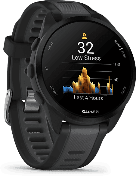 REACONDICIONADO Seminuevo Excelente Reloj deportivo - Garmin Forerunner® 165, AMOLED 1.2", Autonomía hasta 11 días, +25 perfiles actividad, Negro