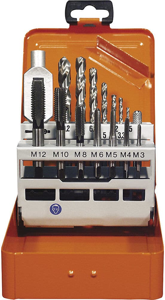 Einschnitt-Gewindebohrer-Set HSS-G, in Metallkassette, 15 Teile Projahn