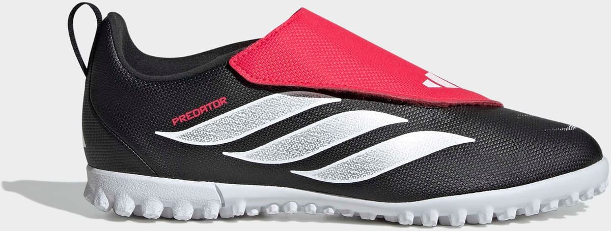 Fussballschuh ADIDAS PERFORMANCE "PREDATOR CLUB KINDER- FÜR ROLLRASEN MIT UMSCHLAGBARER ZUNGE", Jungen, Gr. 36, pink (core schwarz, ftwr weiß, lucid rot), Synthetik, Schuhe Fussballschuh, pour enfants et adolescents core schwarz, ftwr weiß, lucid rot 36