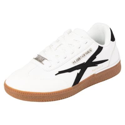 Sneaker PLEIN SPORT "Low-Top Sneakers RAPTOR-X", Herren, Gr. 40, Polyester, schwarz-weiß (weiß, schwarz), Polyurethane, Schuhe Sneaker