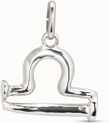 UNOde50 Charm bañado en plata de ley con forma de signo libra Plateado U