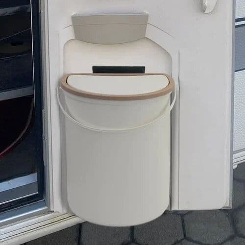 NONE 10L Trash Can Trash Bin with Lid for RV Camping Boats Caravan Motorhome Convenient for Installation on Doors Walls Car Trash