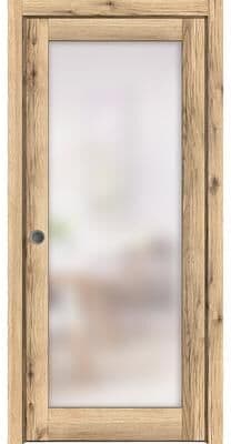 SartoDoors Planum 2102   Interior French Doors French Door   Solid Wood w/ Glass   Hardware Set   18x80, Oak Bedroom Door