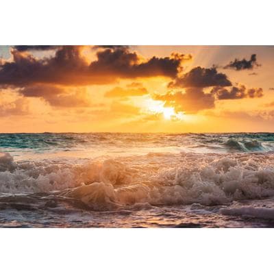 Fototapete PAPERMOON "Karibisches Meer Wolkenlandschaft", bunt, B:4m L:2,6m, Vlies, Tapeten