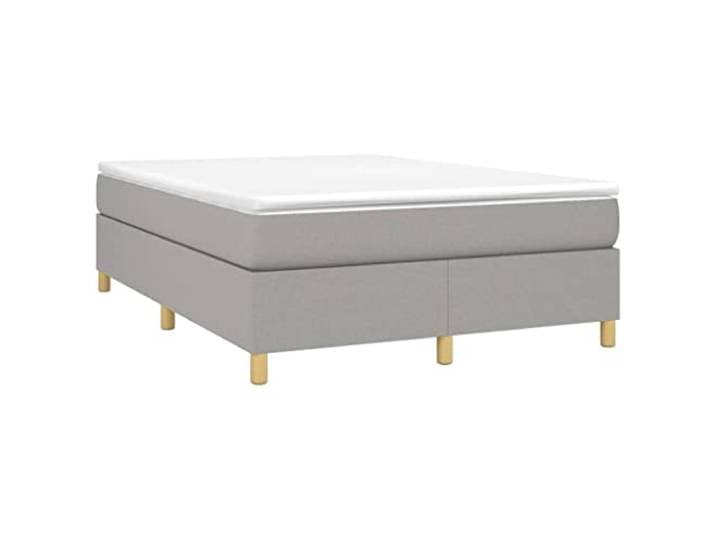 vidaXL Boxspring bed stof lichtgrijs 140x200 cm