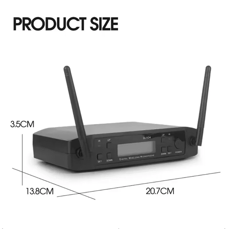 Shure GLXD4 Dual Wireless Microphone System UHF Handheld with Backpack Lapel And Headphones for Karaoke Headphone Mic