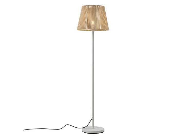 Lampadaire d'extérieur blanc avec abat-jour en corde beige IP44 -