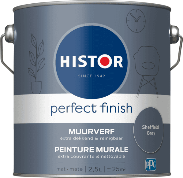 Histor Perfect Finish Muurverf Mat - Sheffield Grey - 2,5 liter