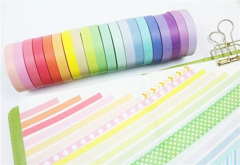 INF 20 Rollen Washi Tape Set Dekoratives farbiges Papierband 5 mm