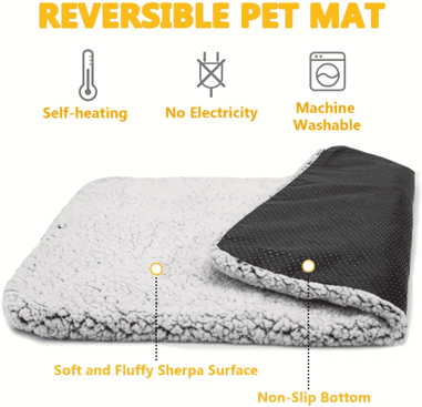 Inspire Picks Self Warming Pet Pad For Cats & Dogs gray 50 70cm