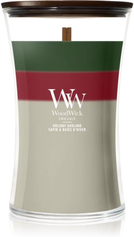 Woodwick Trilogy Holiday Garland bougie parfumée avec mèche en bois 610 g
