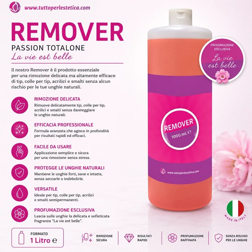 Tuttoperlestetica Remover da 1 litro La vie est belle Semipermanente Tip e colle