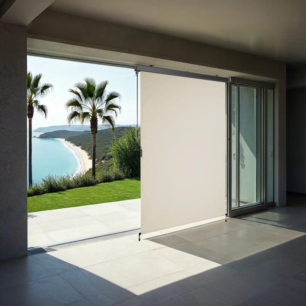 Tectake Toldo vertical con manivela, 2 soportes pared, 120x250 cm, beige