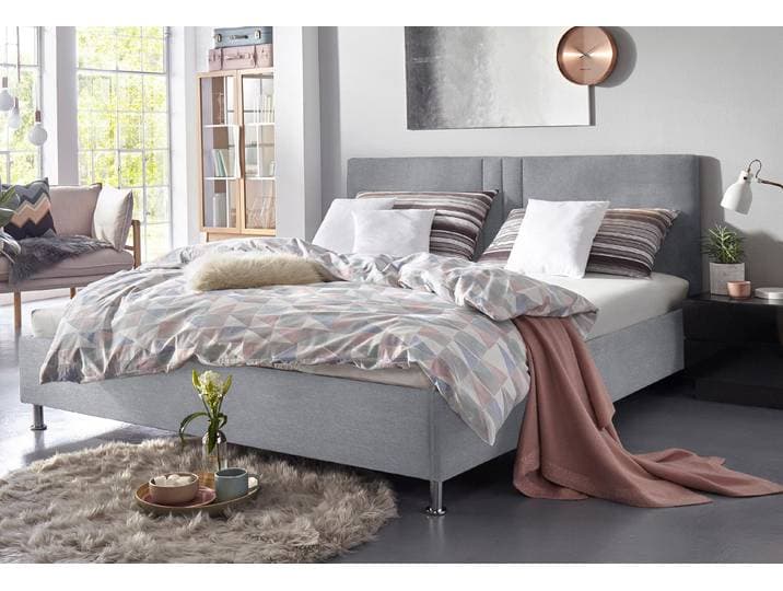 Polsterbett Elba , grau, B:190cm L:210cm, Bezug Bett: Microfaser (100% Polyester) oder Strukturstoff (77% Polyester, 23% Viskose);Bonnell-Federkernmatratze: 51% Polypropylen, 39% Polyester und 10% Baumwolle;Kaltschaummatratze: 100% Polyester, Bezug abnehm- und waschbar bis 60C, WESTFALIA SCHLAFKOMFORT, Betten, Polsterbett, wahlweise mit LED-Beleuchtung