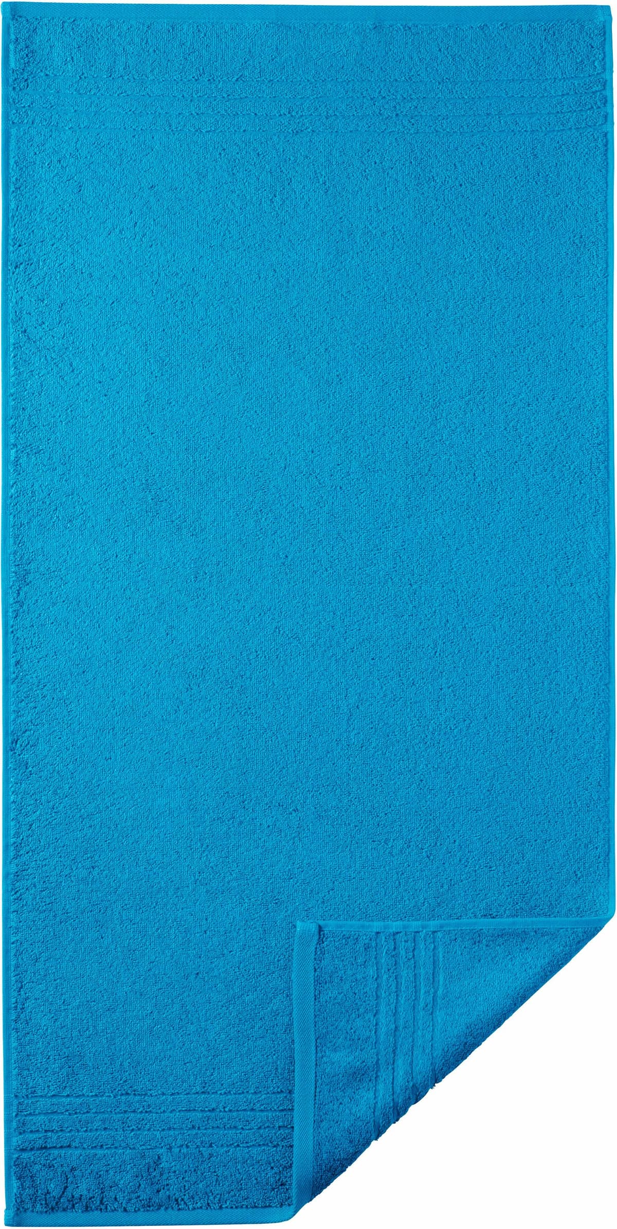 Handtücher EGERIA "Madison", blau (hellblau), B:50cm L:100cm, Walkfrottee, Obermaterial: 100% Baumwolle, Handtücher, Handtücher, Uni-Programm mit Streifenbordüre, reine Baumwolle hellblau B/L: 50cmx100cm, 2 Stk., Walkfrottee