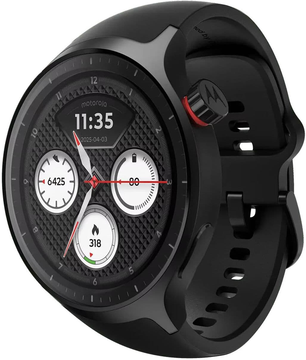 Motorola Smartwatch "moto watch", schwarz (schwarz, matte schwarz), 3,6 ″, wechselbar, Smartwatches, Smartwatch