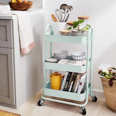 No "3 Tier Rolling Utility or Kitchen Cart white - 13.35""D x 17""W x 31""H"