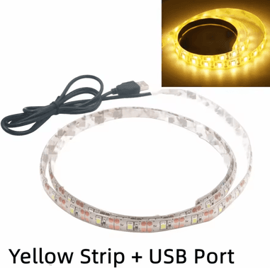 Inspire Curations 1M 5M USB LED Strip Lights For TV Backlight And Home Decor yellow not Waterproof 4 Meter