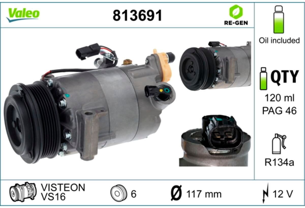Compresor, aire acondicionado VALEO 813691
