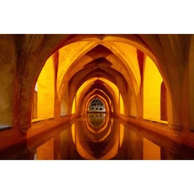 Fototapete PAPERMOON "PALAST-SCHLOSS TEMPEL KATHEDRALE GROTTE ABSTRAKT DESIGN", bunt, B:2,5m L:1,86m, Vlies, Tapeten