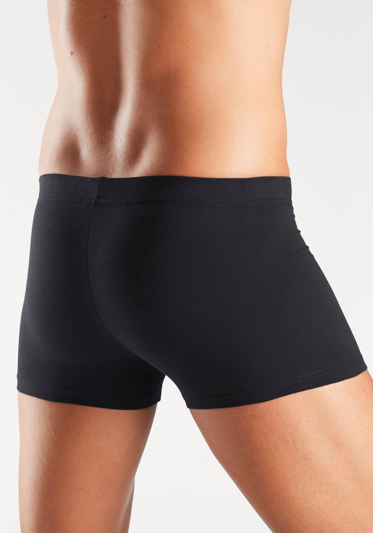 Boxer H.I.S "Boxershorts für Herren", Herren, Gr. 5M, 5 Stk., schwarz-weiß (schwarz, weiß), Jersey, Obermaterial: 95% Baumwolle, 5% Elasthan, unifarben, körpernah, Unterhosen Boxer, aus Baumwolle
