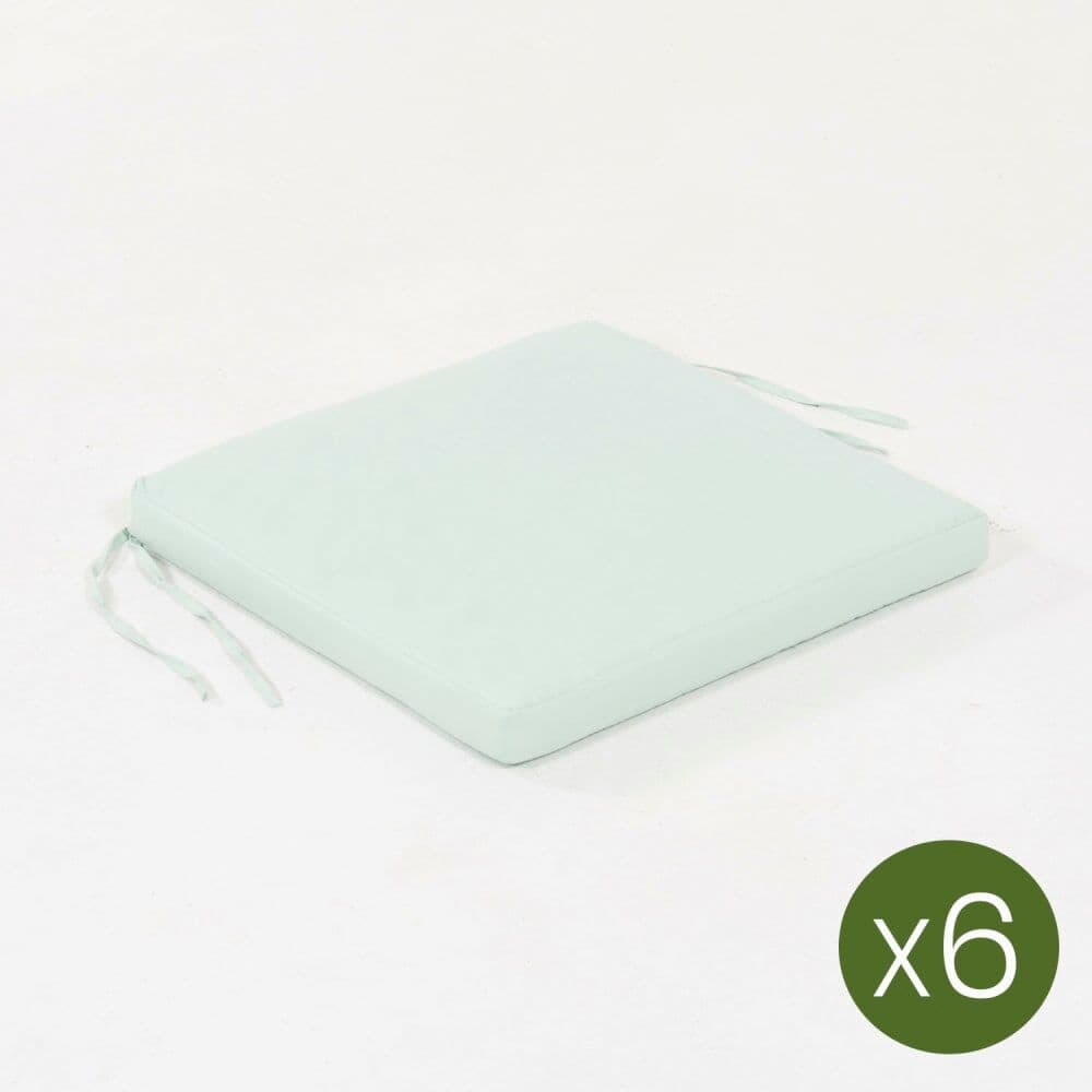Edenjardin Pack 6 cojines para sillones de exterior repelente al agua verde claro