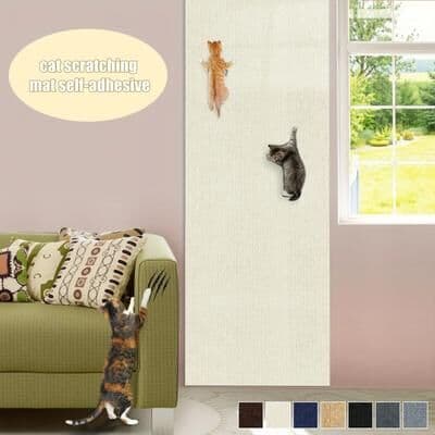 Uplifted Finds Trimmable Self Adhesive Cat Scratching Mat Carpet Furniture Protector white 30 X 100 Cm