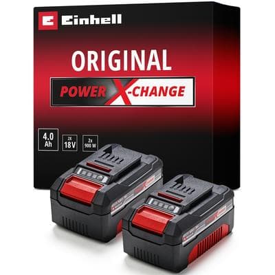 Akku EINHELL "2x18V 4,0Ah PXC-Twinpack CB", rot (rot, schwarz), B:250mm H:269mm T:113mm, Akkumulatoren, 18 V, 4 Ah