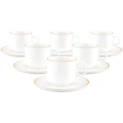 Seltmann Weiden Sento Home Pure Lines Cappuccinotasse mit Untertasse 300 ml 6er Set - Mango Orange