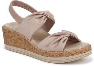 Women's Riley Slingback Wedge Sandal by Bzees for LifeStride in Biscotti (Size 7 1/2 M)