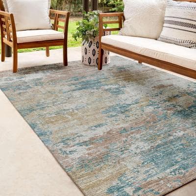 Addison Rugs Indoor/ Outdoor Accord Modern Brushstrokes Polyester Washable Rug New