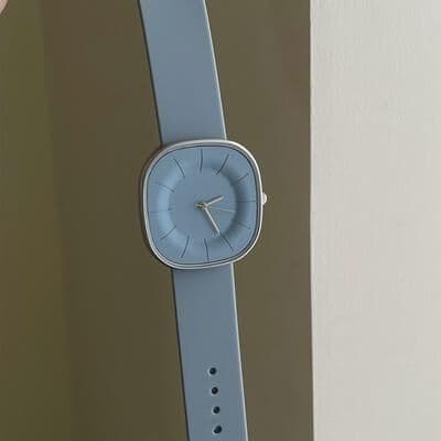 Uplifted Trends Luxury Womens Square Face Silicone Watch Waterproof Quartz Timepiece blue