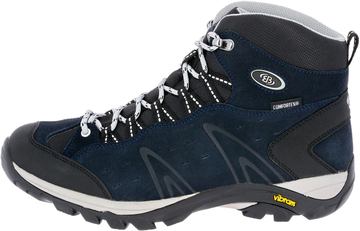 Wanderschuh BRÜTTING "Trekkingstiefel Mount Bona High", Herren, Gr. 41, Textil, blau, Veloursleder, Schuhe Wanderschuh