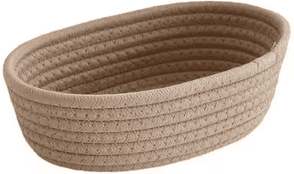 Uplift Curations Nordic Cotton Rope Woven Storage Basket Decorative Desktop Organizer & Sundries Box khaki small: 9.06 5.12 2.76 Inch