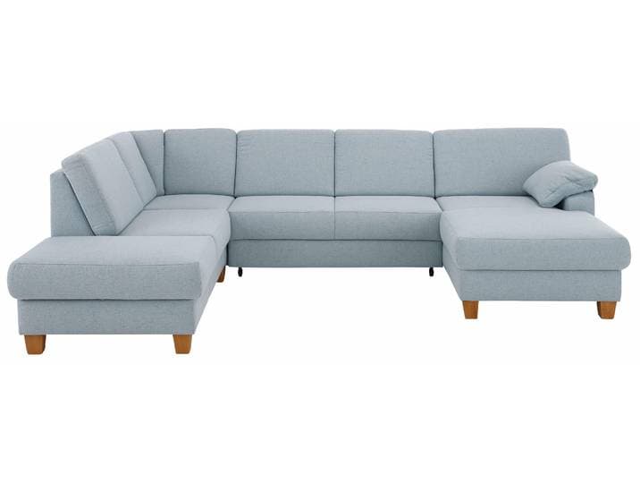 Wohnlandschaft HOME AFFAIRE Belfort U-Form , blau (aqua), B:314cm H:88cm T:91cm, Luxus-Microfaser Vintageoptik(100% Polyester);Struktur fein ( 100% Polyester);Luxus-Microfaser ALTARA NUBUCK (100% Polyester), Sofas, Wohnlandschaft, mit Federkern, wahlweise mit Schlaffunktion und Stauraum
