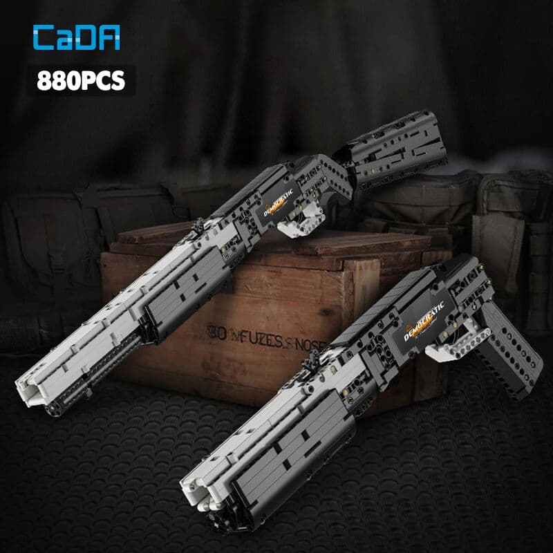 Cada 880 Pcs City Police Military Shotgun Model Building Blocks Compatible Bricks Toys For Children Gifts