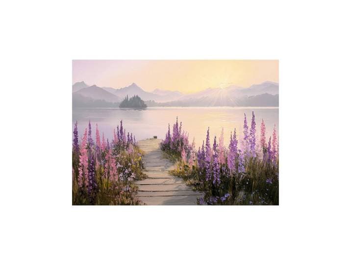 Leinwandbild, Mehrfarbig, Holz, Landschaft und Natur, Blumen, rechteckig, 85x113 cm, Fsc, Made in EU, einfache und schnelle Anbringung, Bilder & Rahmen, Bilder, Leinwandbilder