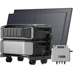 EcoFlow DELTA Pro Ultra Powerstation - 0 % MwSt. (Nur Deutschland) DELTA Pro Ultra + 2 × 520 W Starres Solarpanel + Gratis STREAM Mikro-Wechselrichter