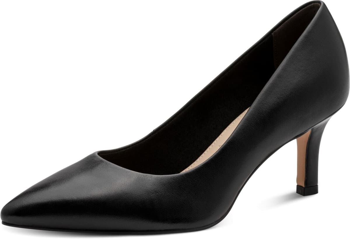 Pumps TAMARIS, Damen, Gr. 41, schwarz, Glattleder, unifarben, Schuhe Pumps, Schlupfschuh, Abendschuh, Festtagsschuh in spitz zulaufender Form