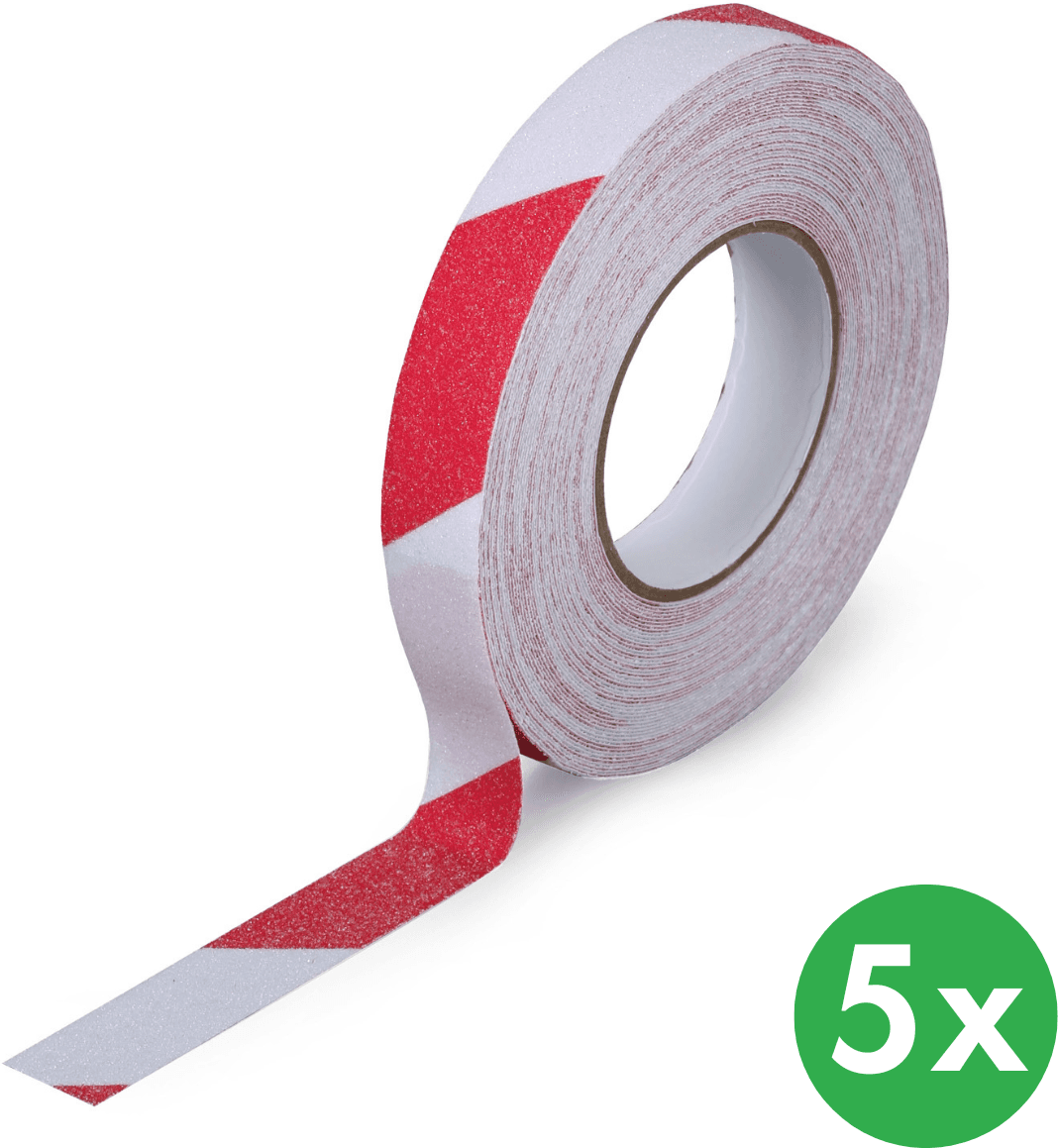 B2B Partner Protišmyková páska, jemné zrno, 25 mm x 18,3 m, balenie 5 ks, bielo-červená